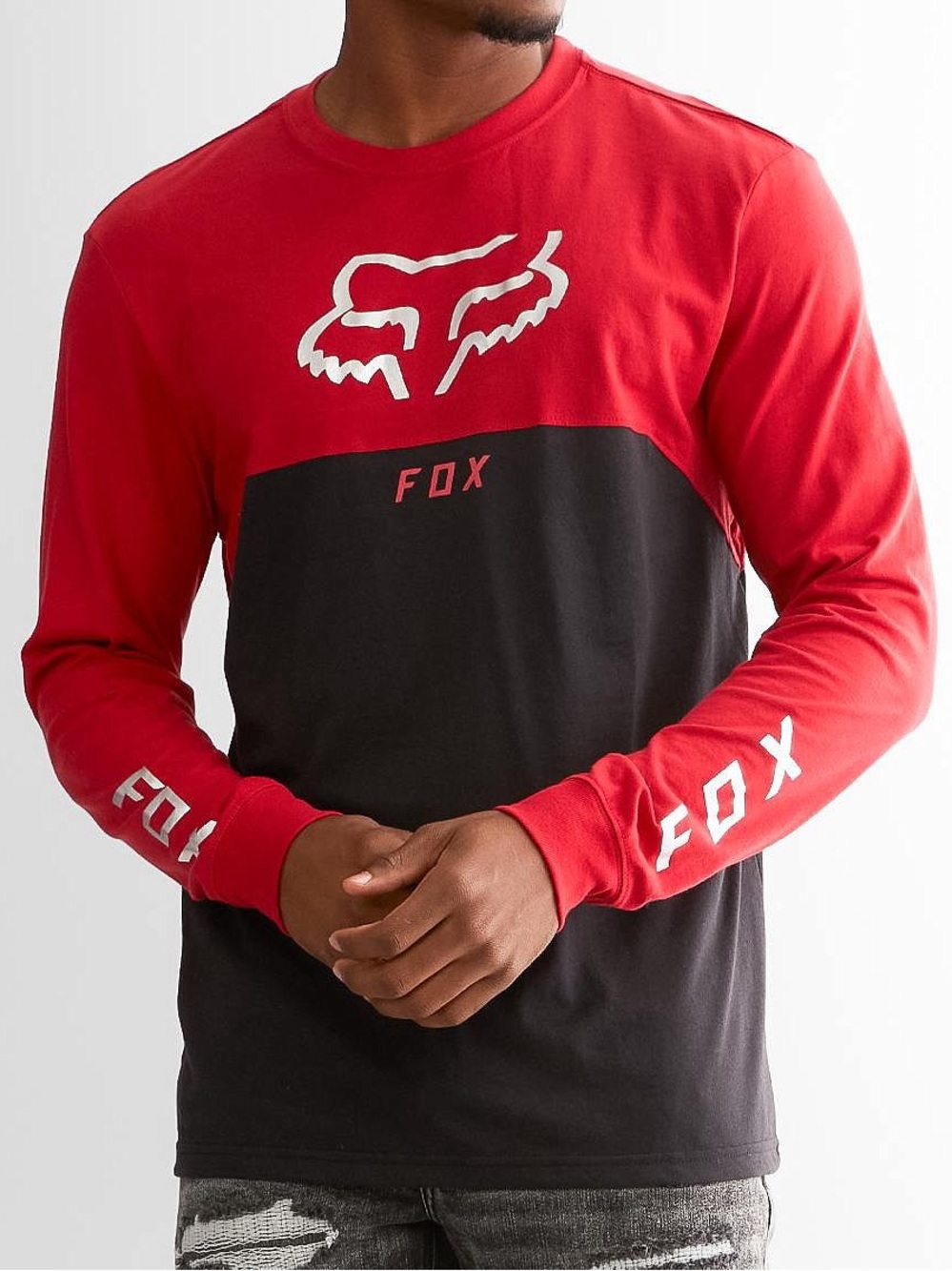 Fox Racing NWT Red & Black Long Sleeve Logo Graphic Shirt Tee Sz XL